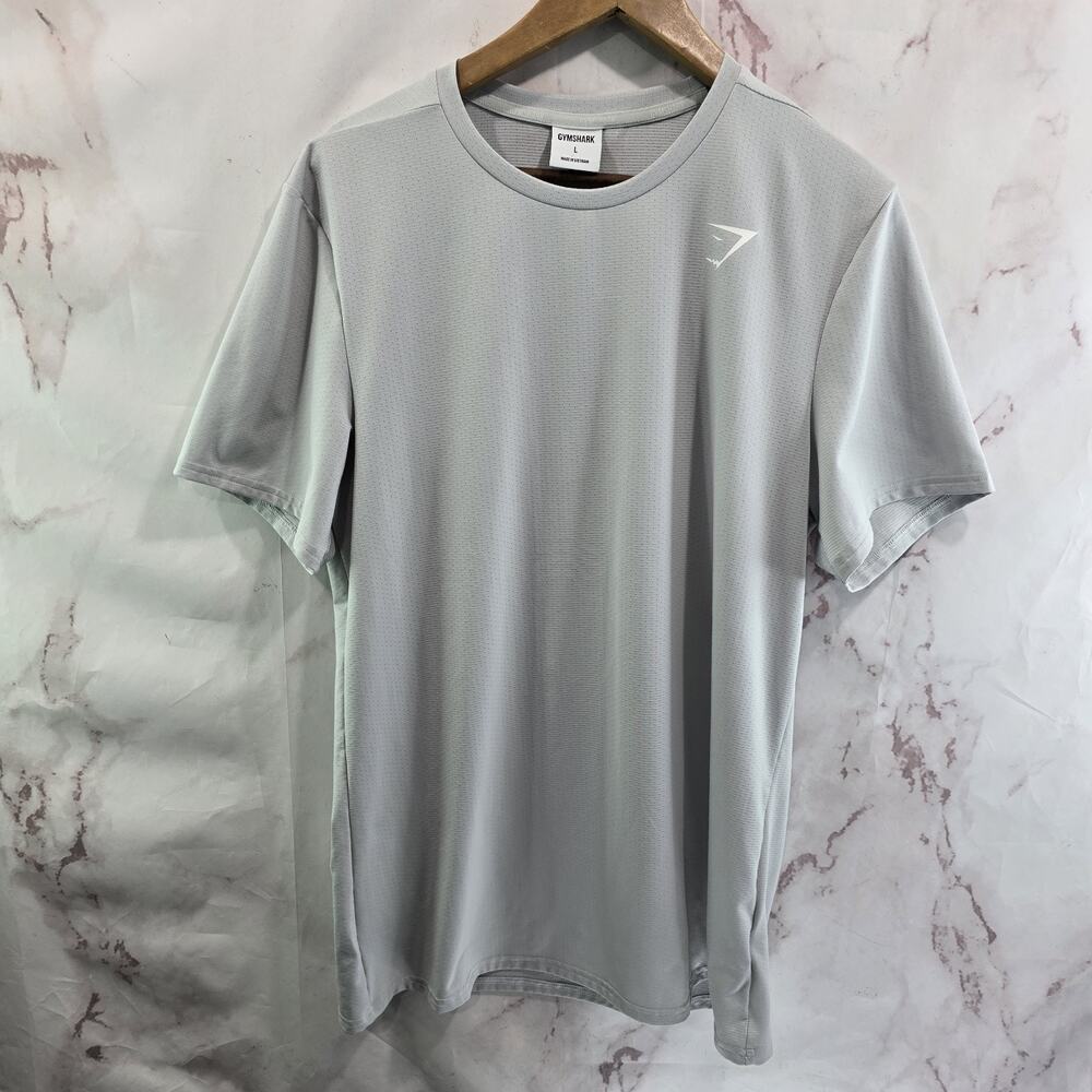 Gymshark T Shirt Mens Large Gray Arrival Short Sleeve Lightweight Perforates